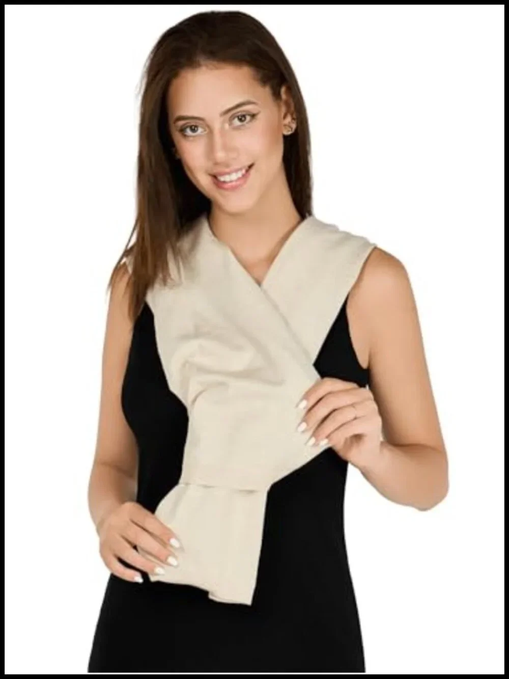 Soft Knitted Shawl Wrap With Sleeves Versatile 4-Way Wear